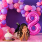 40 Inch Hot Pink Number 8 Balloon, 18Th Birthday Decorations For Girls, Large Mylar Foil Helium 8 18 28 80 1989 Balloon Birthday
