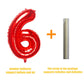32 Inch Red Number 6 Balloons Foil Ballon Digital Birthday Party Decoration Supplies (Red Number 6 Balloon)