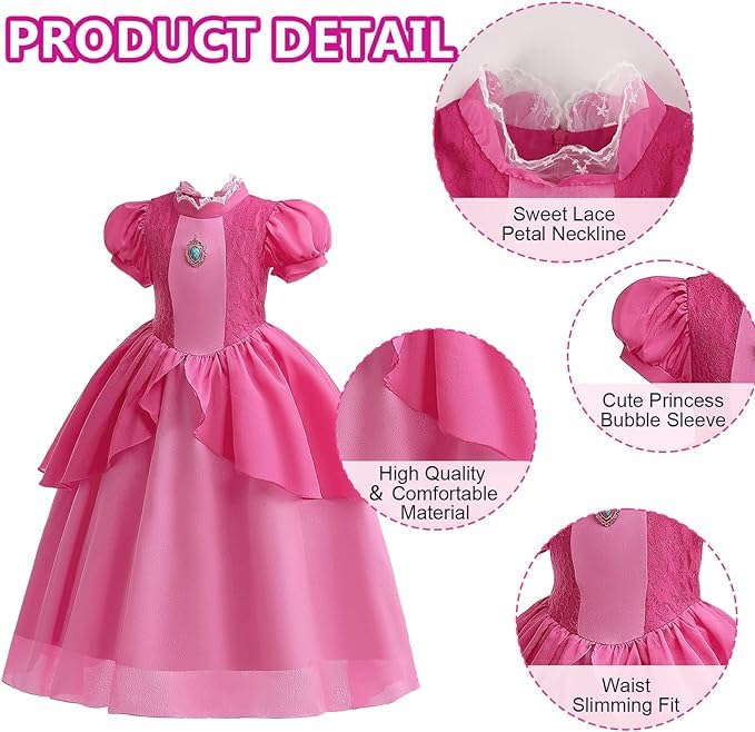 Wyb Girl Costume Dress Kid Cosplay Dress Up For 3-9 Years Girls Kids Outfits (11-12Y)