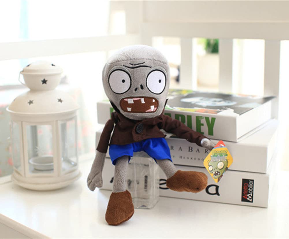 Jhesao 12' Pvz Plush Zombies Brown Coat Toys Normal Zombies Pvz 1 2 Stuffed Soft Doll Gray Zombies New