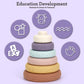Mini Tudou 6 Pcs Baby Girl Toy Stacking & Nesting Toys, Soft Stacking Blocks Ring Stacker, Baby Sensory Teethers Toys W/Letter, Animal And Shape, Early Learning Toys For Babies Toddlers Kids 6 Months
