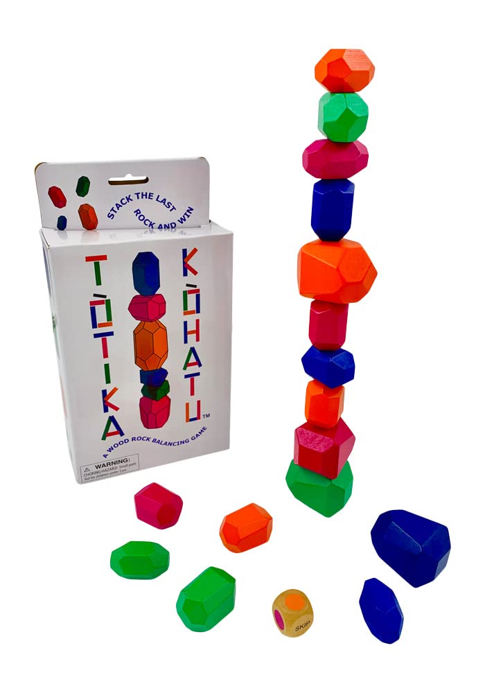 TOTIKA KOHATU Wood Rock Stacking Game - Classic Fun for All Ages