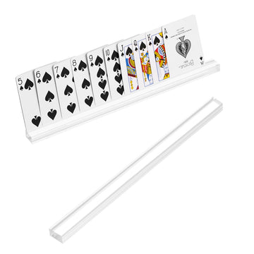 Playing Card Holders 13.4 Inches Clear Acrylic Solid Card Holder For Playing Card Games (2 Pcs., Clear)