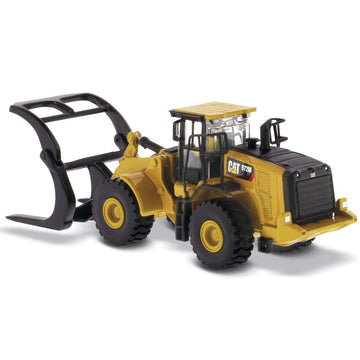 Diecast Masters CAT Caterpillar 972M Wheel Loader with Log Fork and Operator High Line Series 1/87 (HO) Scale Diecast Model 8595
