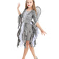 Seasons Girls Fallen Angel Costume Includes Glitter Halo,Dress And Wings (M(8-10))
