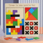 3 In 1 Wooden Educational Puzzle Toy For Kids Tangram Shape Sorter & TicTacToe Game | Montessori Learning Toy For Toddlers Bra