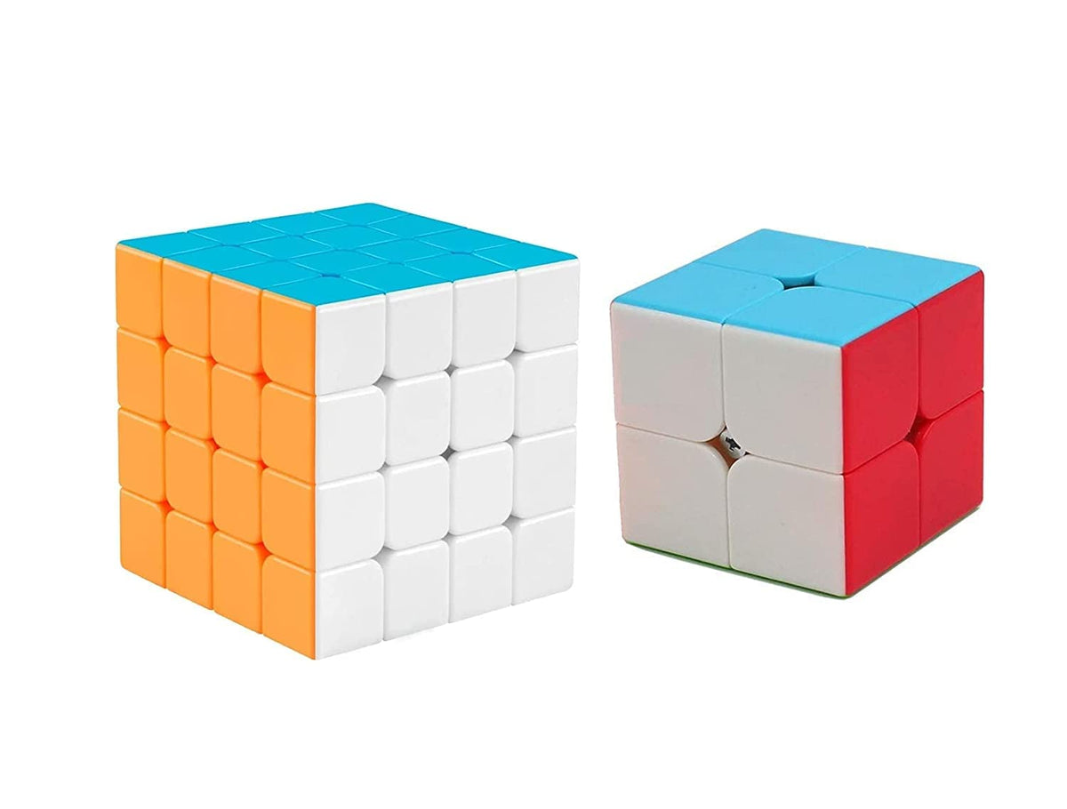 RPC99 Combo of High Speed Stickerless 4x4 & 2x2 Cube for Kids & Adults | Puzzle Games | Best Gift for Kid | Multi Color Sticker 