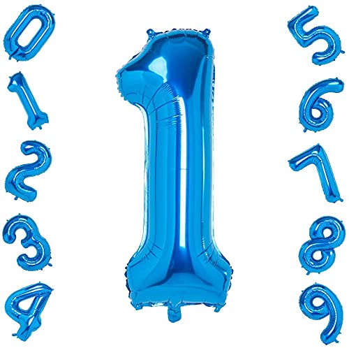 Atpata Funky Blue Number Foil Balloons for Numeric Milestone Parties (40 INCH, 1)