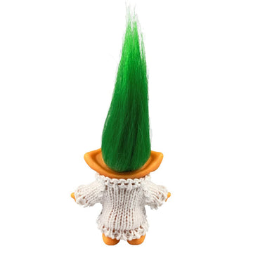 Lucky Troll Dolls,Cute Vintage Troll Dolls Chromatic Adorable For Collections, School Project, Arts And Crafts, Party Favors With Wool Clothes. (White)
