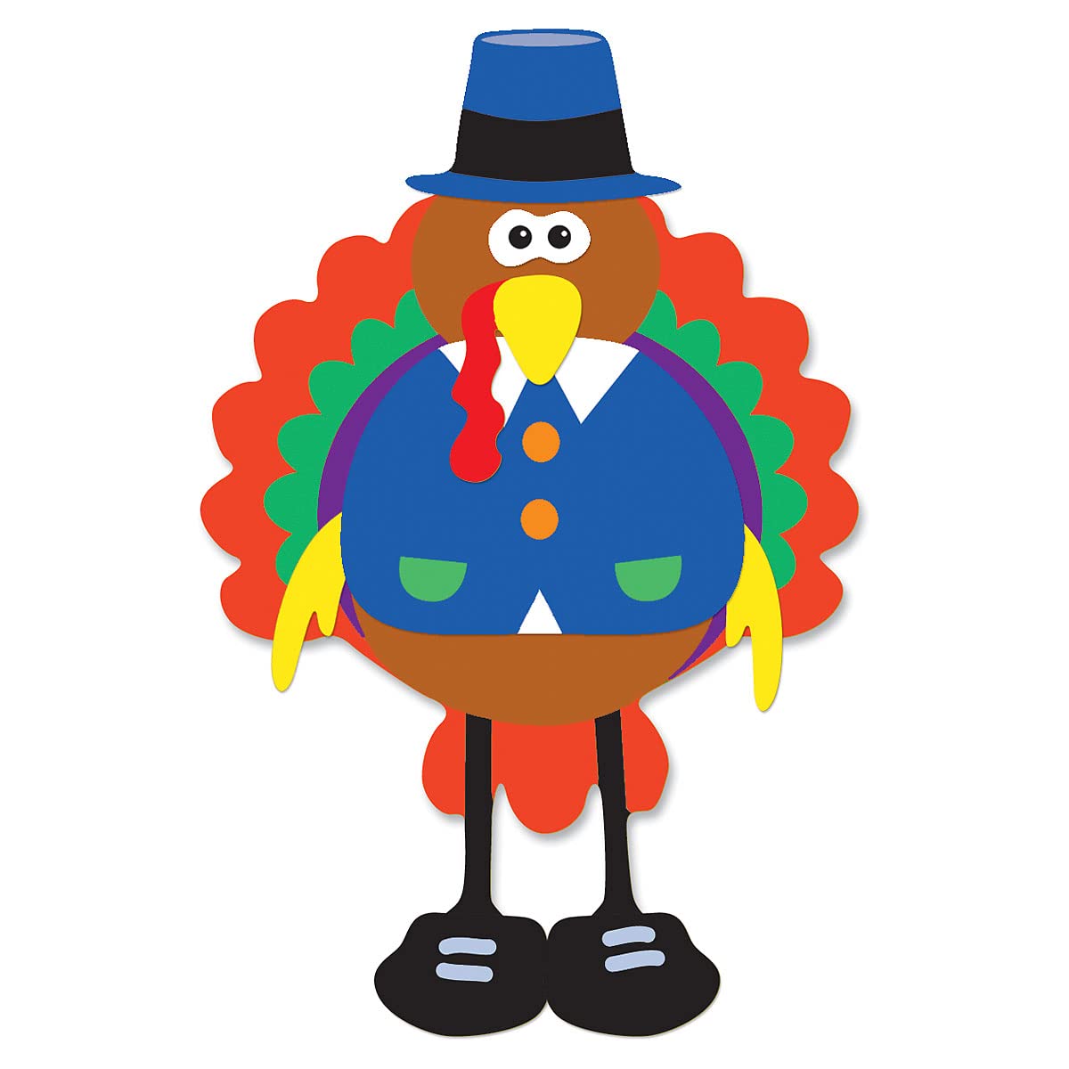 Make-A-Turkey Thanksgiving Sticker Sheets, Makes 12 Turkeys, Kids Classroom Activities, Party Favors, 22 Accessory Stickers, 4 1/2 X 7 1/2 Inch Sheets, By Current