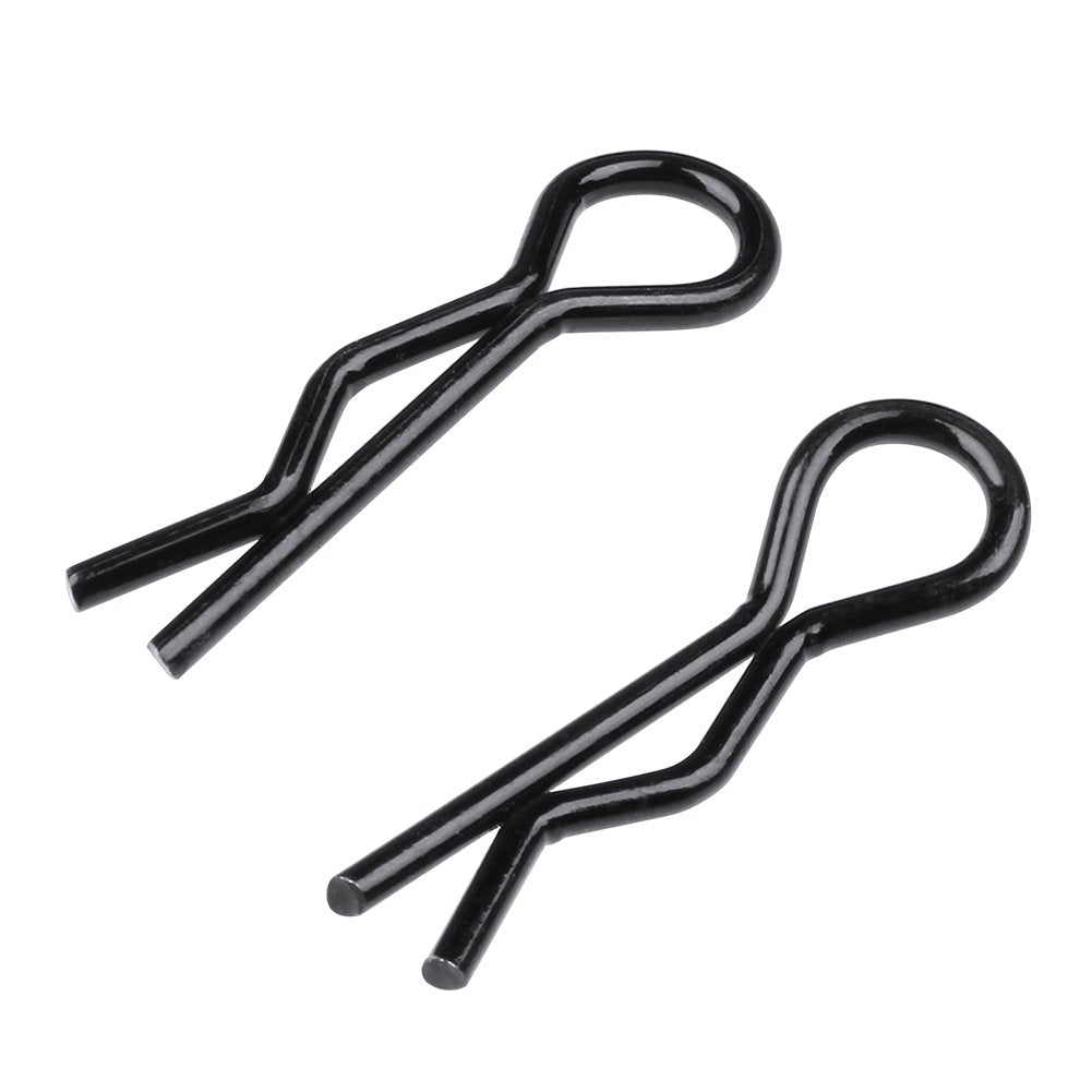 HobbyPark Small 1/16 1/18 Body Clips Bent Springy R Pins Black RC Car Shell Replacement Parts (50-Pack)