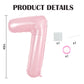 TONIFUL 40 Inch Pastel Pink Number 7 Balloon Balloon Big Pink Digital 7 Balloon for Girls Birthday Party Wedding Bridal Shower