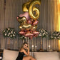 40 Inch Gold Mylar Foil Number 6 Birthday Balloon, Digital Balloons For 6 16 Boy Girl Party Decorations Supplies, Big Helium Bal