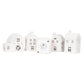 Mark Feldstein & Associates Village With Trees Winter White Glazed Porcelain Holiday Tabletop Figurines, Set Of 11, 7 Inch