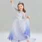 Sototoo Elsa Costume Long Sleeves Princess Dress Queen White Costume Cosplay Dress Up With Accessories Halloween (White,3-4Years
