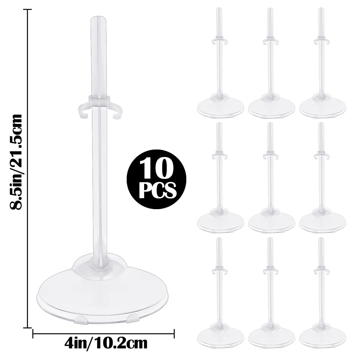 Lnq Luniqi 10Pcs Doll Stand Transparent Doll Display Holder Action Figure Display Rack Doll Model Support Frame Accessories