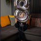 Silver 8 Balloon, Number Balloons 40 Inch, 8Th Birthday Decorations For Boys Girls, Silver Birthday Balloons, Silver Party Suppl