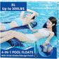 Pool Hammock,Xl Hammock Floaties For Adults,Inflatable Lake Float Swimming Pool Lounger, Fabric Mesh Floating Heavy Duty Up To 3