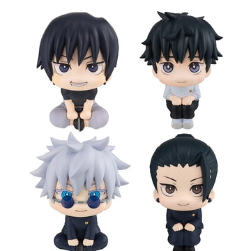 Puruuige 4Pcs Okkotsu Yuta/Fushiguro Megumi/Geto Suguru Figures Anime Q Version Fushiguro Megumi Figurine 3.93'' Look Up Pose Mo