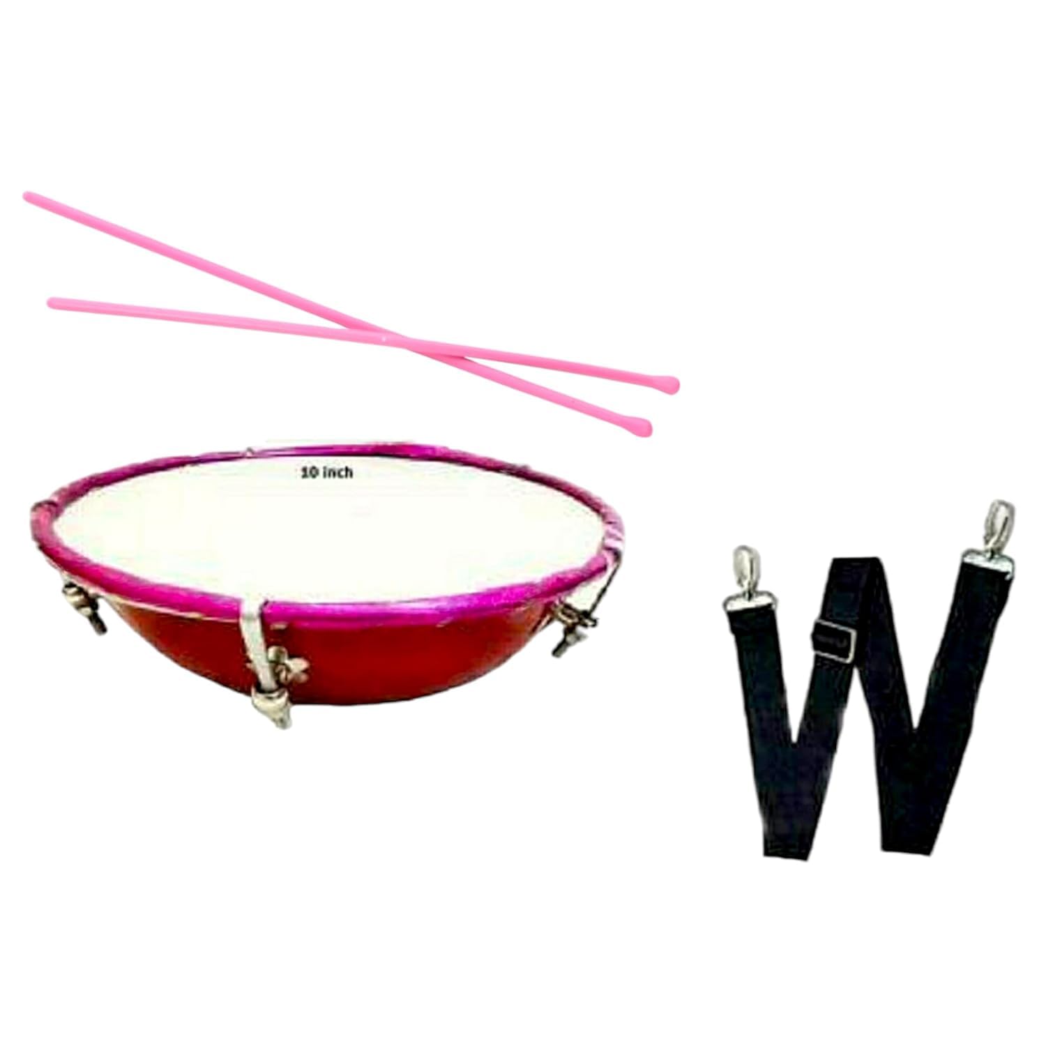 Tricone Tasha Drum Set For Kids Toy With Belt And Drumsticks (10 Inch Tasha)