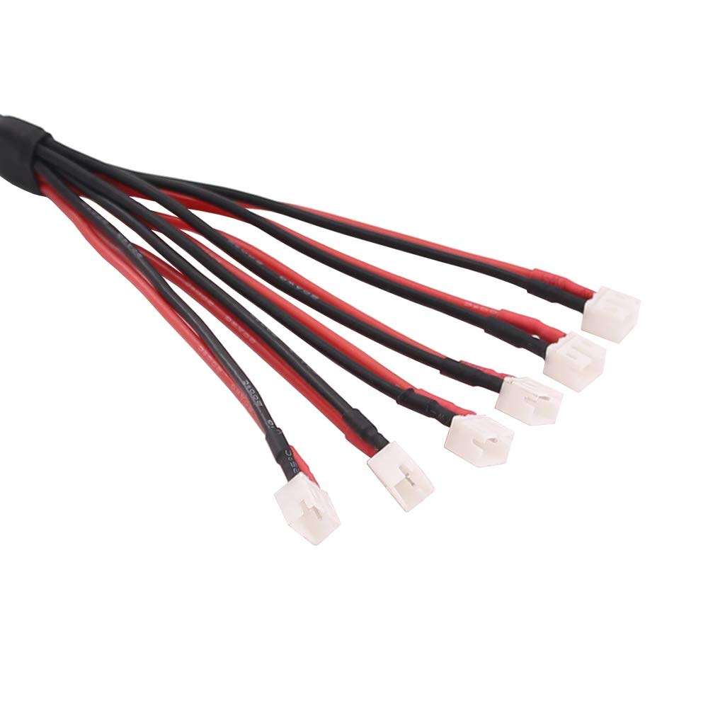 OliYin 1pc 6X JST-PH to 4mm Banana Parallel Battery Charging Cable 25cm
