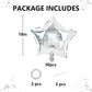 TONIFUL 30Pcs 18 Inch Large Silver Star Shape Foil Balloons Big Silver Stars Helium Mylar Ballons for Birthday Wedding Baby Show
