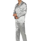 Yimanie Mens Satin Pajamas Set Classic Sleepwear Loungewear Silver Grey