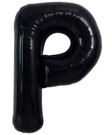 Toniful 40 Inch Large Black P Letter Balloons Jumbo Helium Balloons,Foil Mylar Big Alphabet Balloons For Birthday Party Annivers