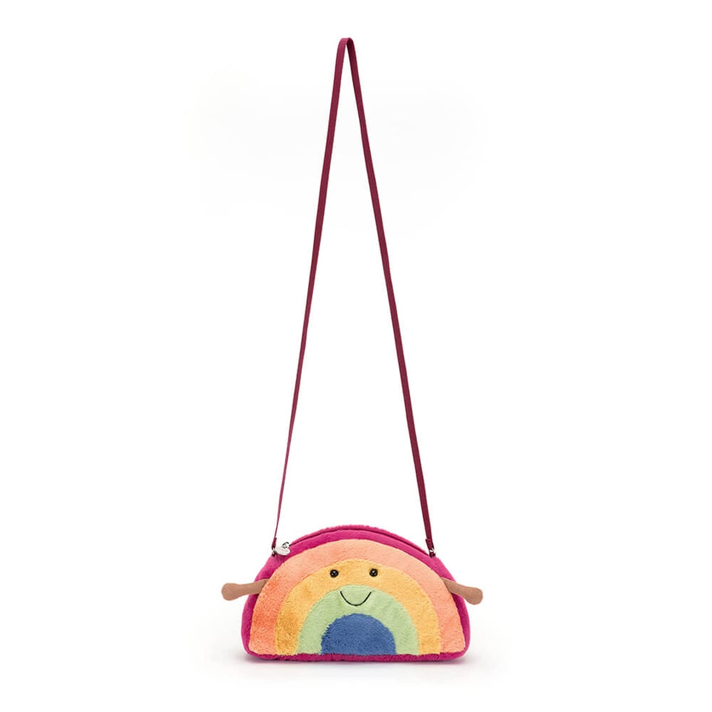 Jellycat Amuseables Rainbow Plush Bag, 10 inches - Crossbody and Shoulder Purse - Fun and Unique Handbag