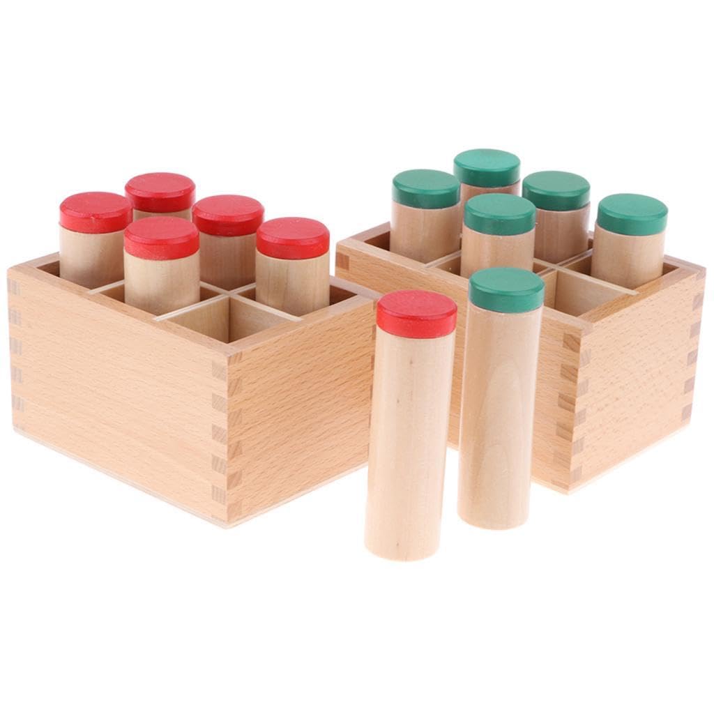 Urjix Montessori Sensorial Material Toy  Sound Cylinder Box Set Wooden Toy