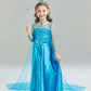 Sototoo Elsa Costume Long Sleeves Princess Dress Queen White Costume Cosplay Dress Up With Accessories Halloween (Blue 2,7-8Year