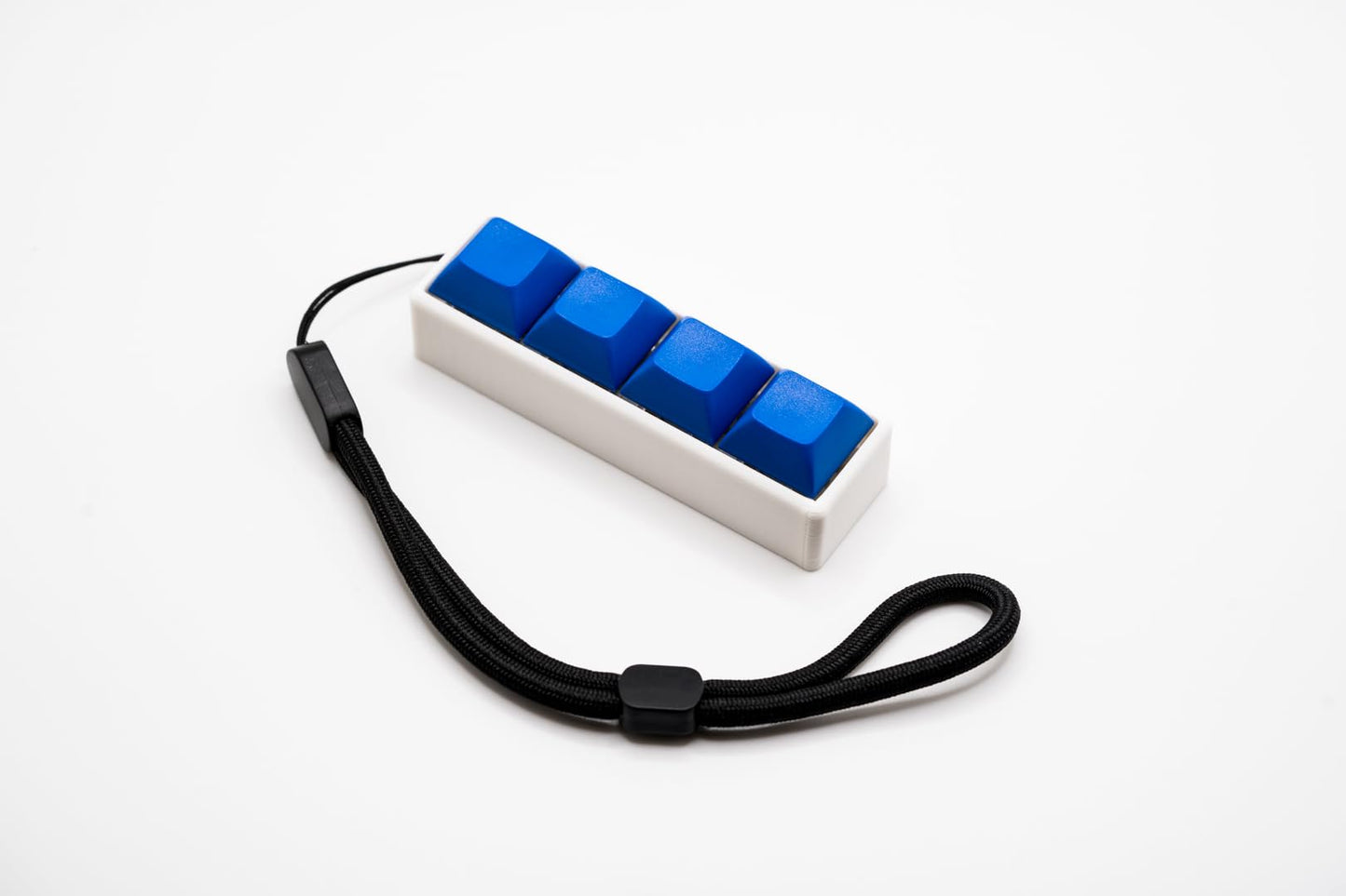 Four-Button Clicky Mechanical Switch Fidget Toy | Stim Toy, Stress Relief, Adhd (White Base, Blue Keycaps)