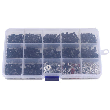 HobbyPark 500pcs Universal RC Screw Kit Screws Assortment Set, Hardware Fasteners for Traxxas Axial Redcat HPI Arrma Losi 1/8 1/