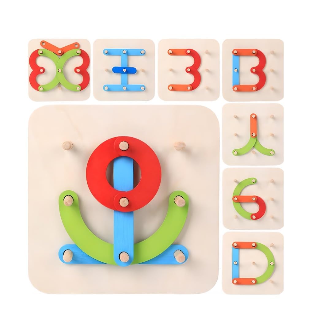 Peg Board Shape Puzzle For Kids | Creative Pattern Matching Educational Toy | Color & Shape Learning Board Game | Fine Motor Ski