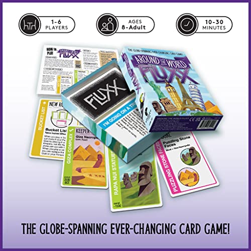 Looney Labs Around The World Fluxx Card Game - Worldwide Adventure with Dynamic Gameplay