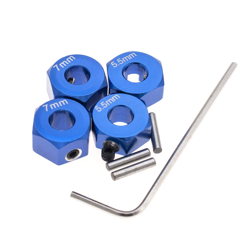 CODA RACING RC Model Hop-ups 12mm Hex Wheel Hubs 7.0mm&5.5mm Thick for Traxxas 1/10 2WD Rustler,Slash,Stampede,Nitro Slash-Repla