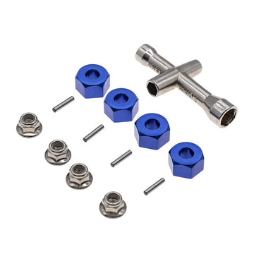 4Pcs Aluminum 12mm hex hubs Wheel adapters 7mm Thickness & M4 Flanged Lock Nuts for Traxxas 1/10 Stampede Slash 4x4 RC Car etc