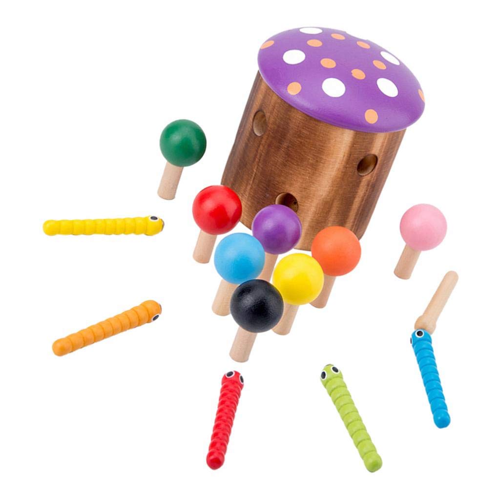 MILAAN Kids Education Toy Wood Mushroom Catcher Toys Birthday Kids Party Favors