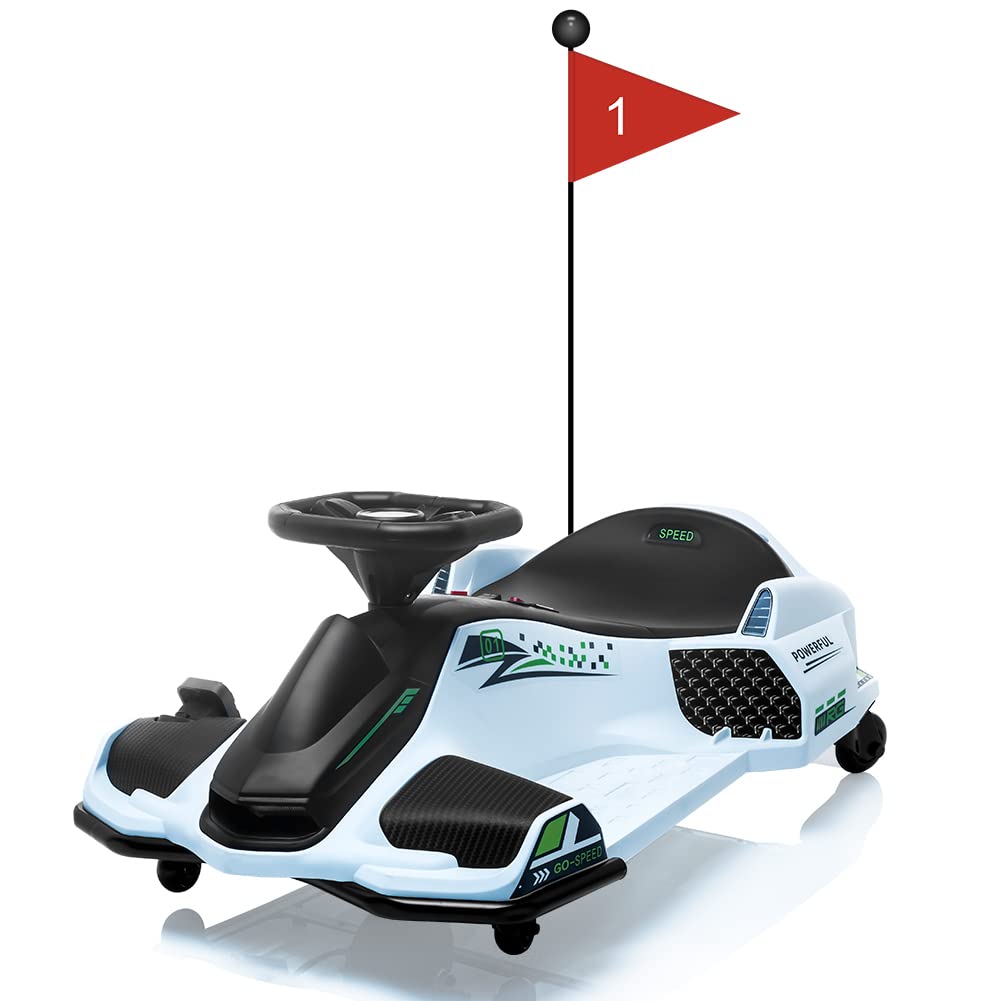 12V Kids Ride On Drift Car For Kids, 7Ah 45W Motor Electric Drifting Go-Kart Up To 5 Mph Variable Speed, Built-In Music,Colorful
