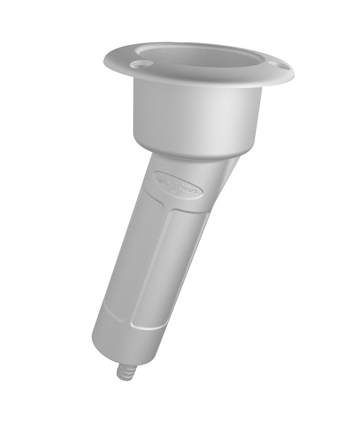 Mate Series Plastic 15 Rod & Cup Holder - Drain - Round Top - White