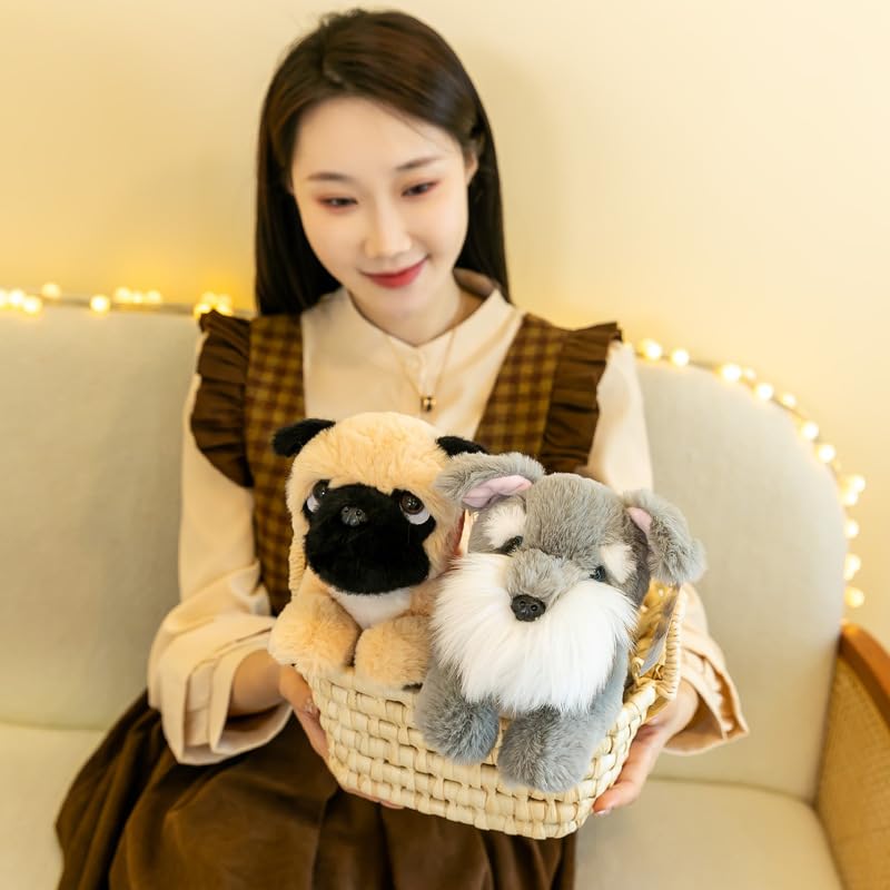 Gjlzfwbx 10 Inch Realistic Dog Plush Toy, Soft Realistic Dog Stuffed Animal, Children'S Playmate Gift Baby'S Day Valentine'S Day