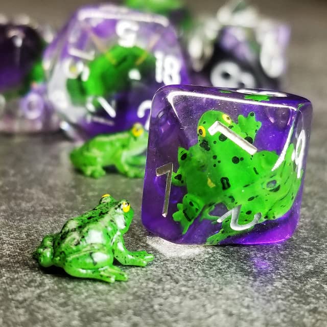Sage's Portal Animal Familiars Resin DND Dice Set Polyhedral Dice Set for Dungeons and Dragons RPG Pathfinder Tabletop TTRPG (Gr