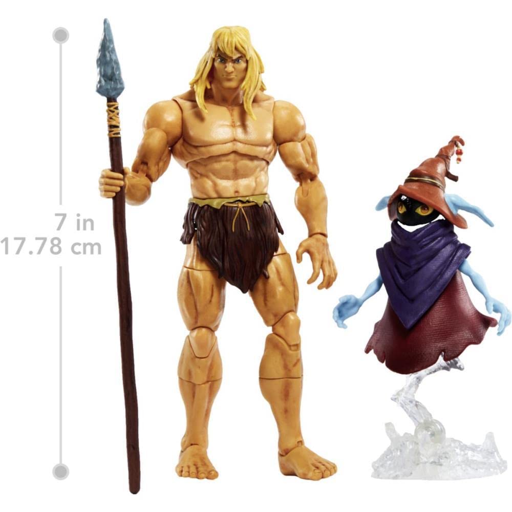 Masters of the Universe Masterverse Revelation Savage He-Man Action Figure with 30+ Articulated Joints  3   Harness & Orko Figure with Floating Base  7-inch Motu Collectible Gift