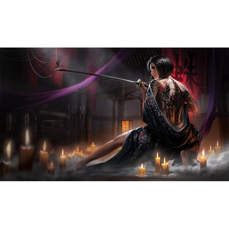 Fantasy North - Spider - Tcg Trading Card Game Playmat And Mouse Pad - 24 X 14 Inches - Compatible With Magic Mtg Commander Poke