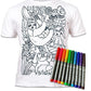 Splat Planet Color-in Sloth Jungle T-Shirt with 10 Non-Toxic Washable Magic Pens - Color in and Wash Out T-Shirt (9-11 Years) Wh
