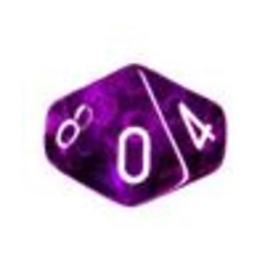 Chessex: D10 Translucent 10 Dice Set: Purple And White - Revised