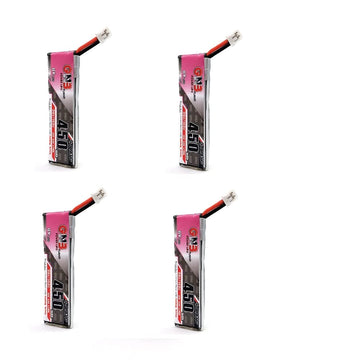GAONENG 4Packs GNB Tiny Hawk 1S LiPo Battery 450mAh 3.8v 80C 4Packs for Emax Micro Indoor Racing Drone