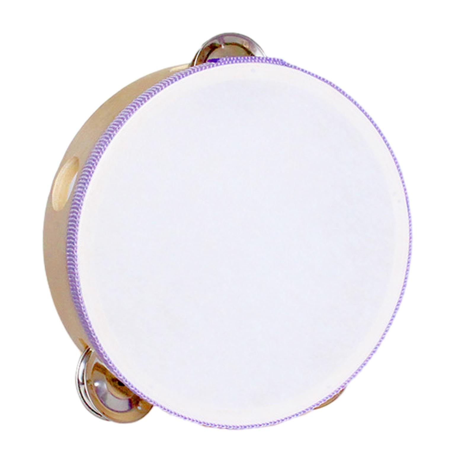 Atorse Hand Drum Musical Instrument Wooden Tambourine For Children Game Toys Adults Violet