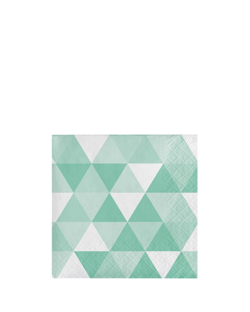 Mint Green Fractal Beverage Napkins (16 ct)