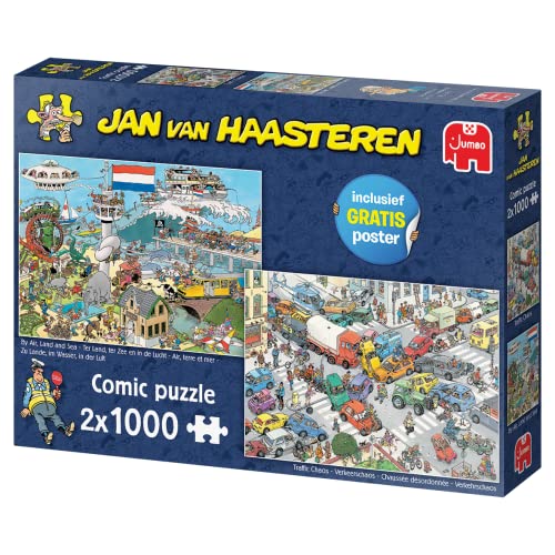 Jan Van Haasteren- 2 X 1000 Traffic Chaos/By Air, Land And Sea